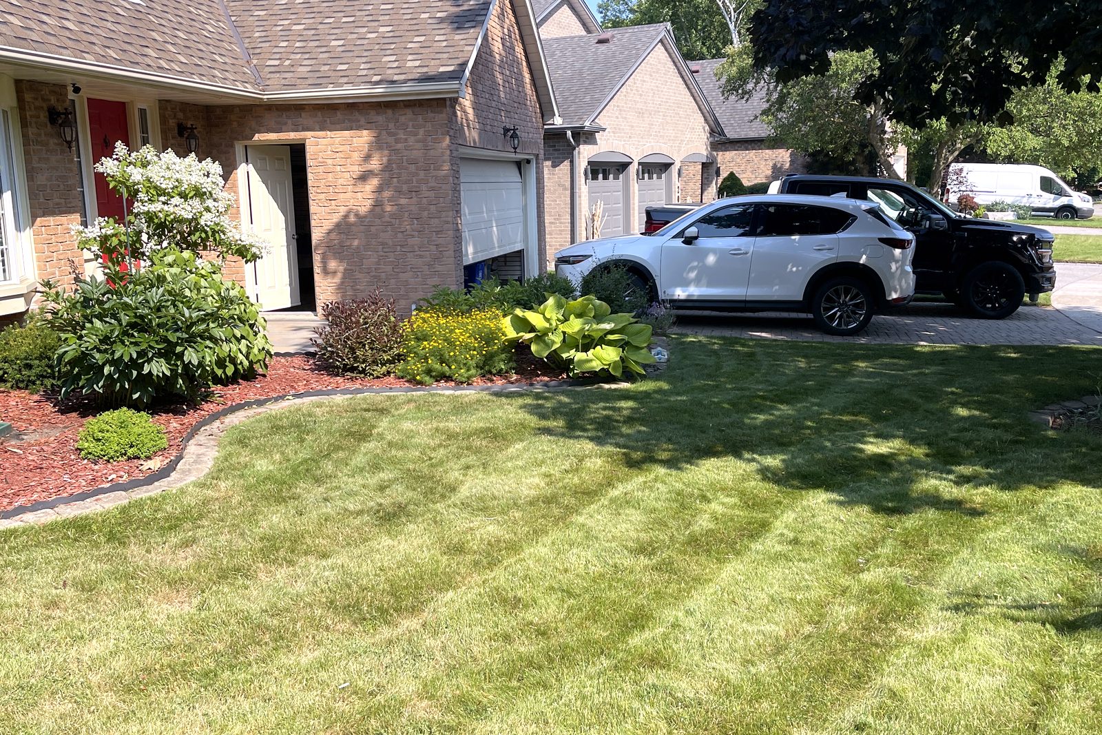 Striped lawn mowing